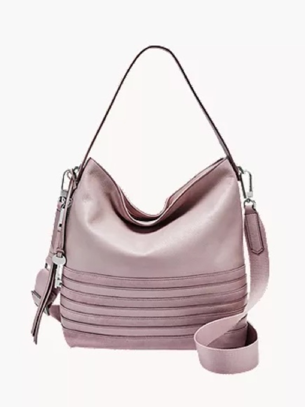 Fossil  Maya Leather Hobo Shoulder‎ Bag in Dusty Pink